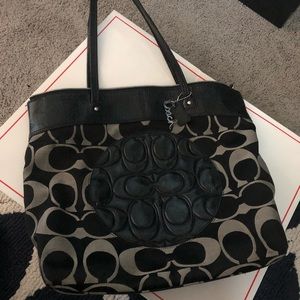 Coach bag black and dark grey print